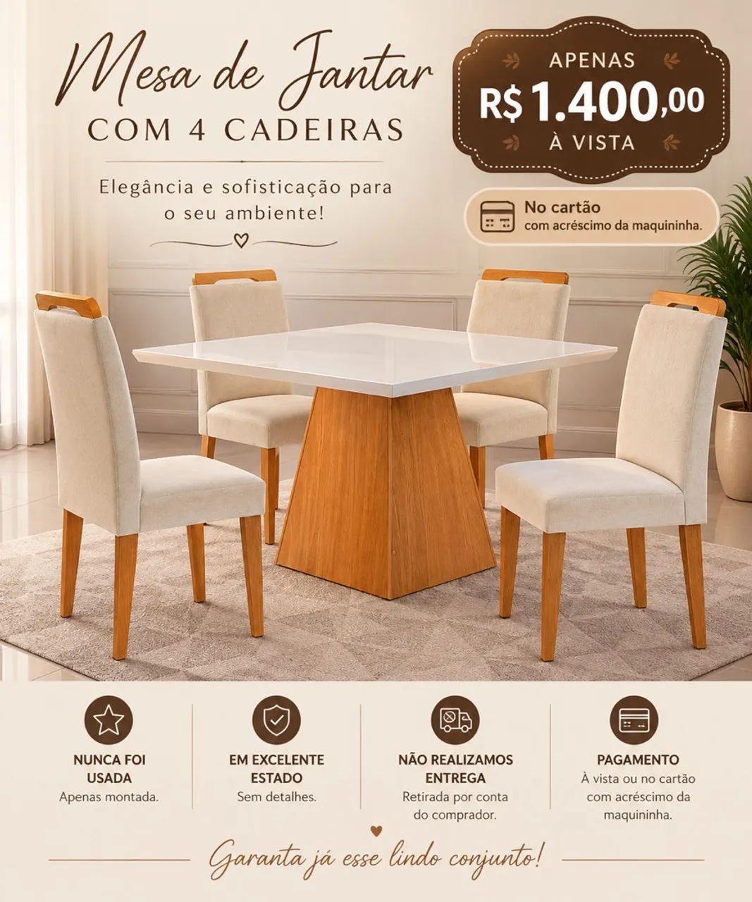 Mesa com 4 Cadeiras