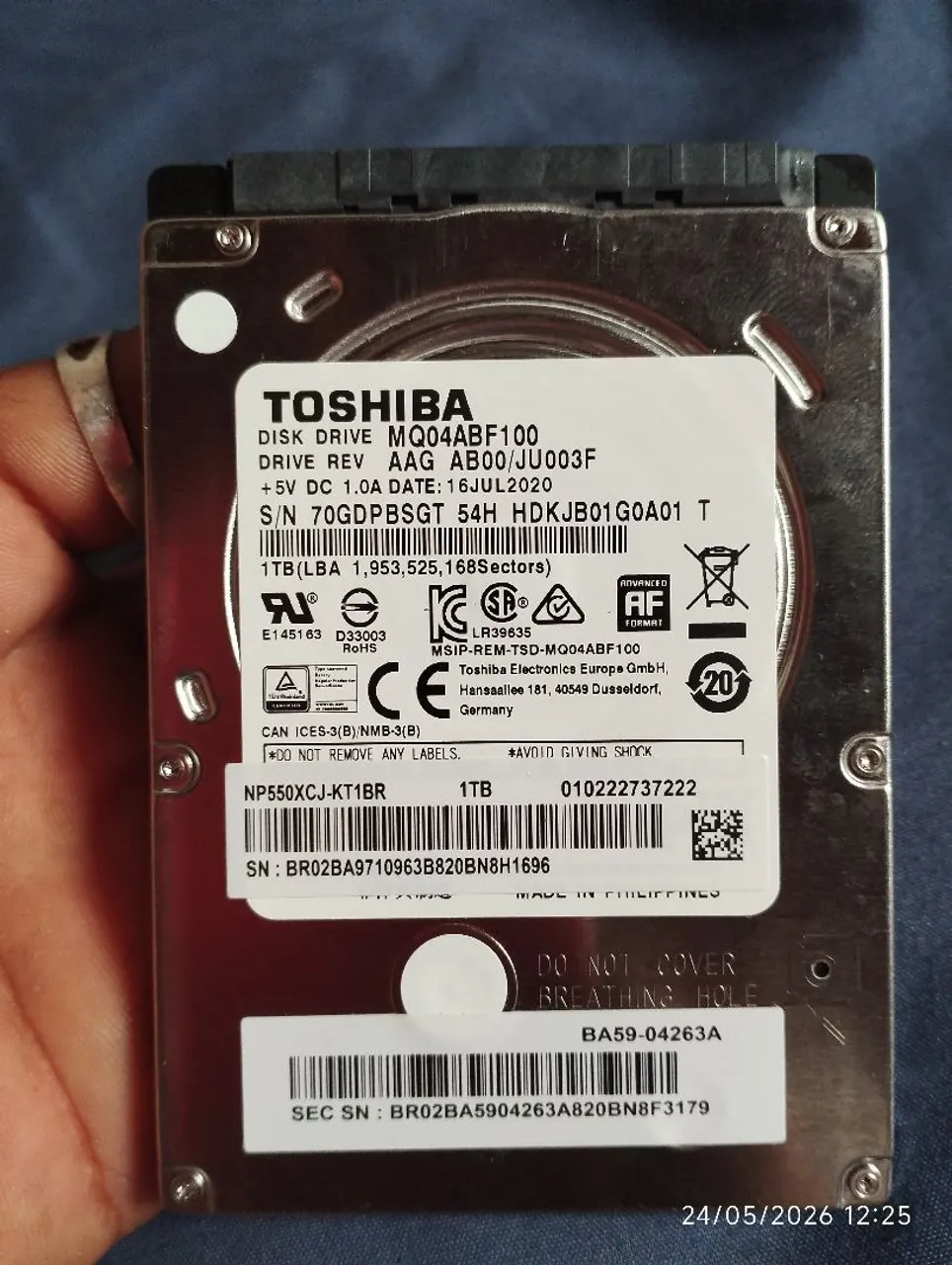 HD 1tb notebook usado - Peças de Hardware - Malvinas, Campina