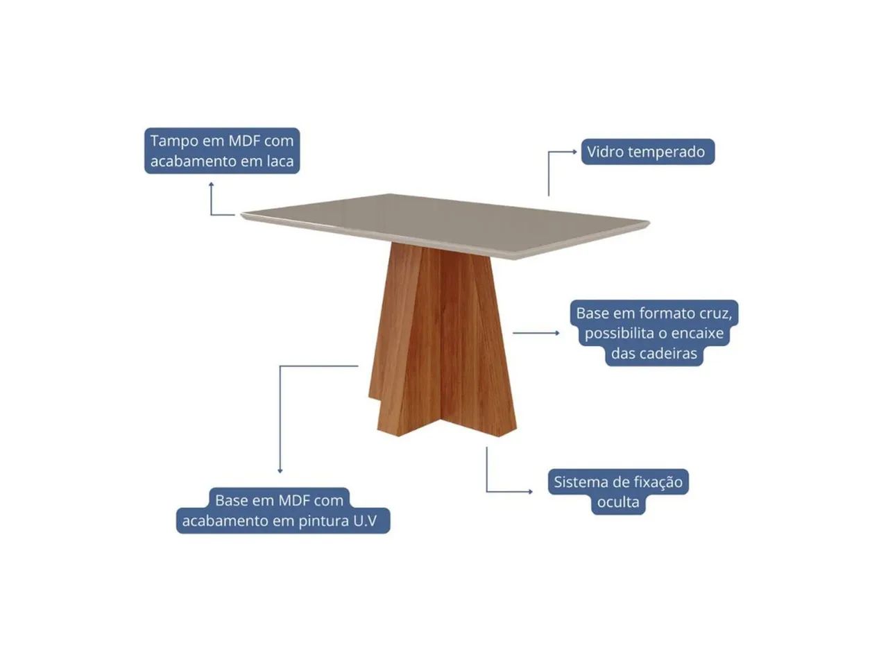 Mesa com tampo de vidro na promoção  - Foto 4