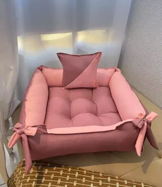 Cama Pet Charme PROMOÇÃO + Brinde 60x60 - Rosa