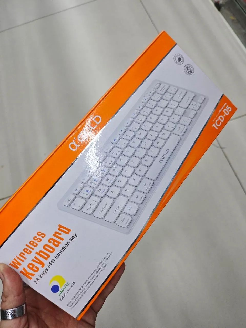 Teclado sem Fio Branco Silencioso 