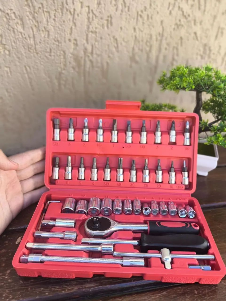 Kit de Ferramentas Profissional - 46 Peças com Soquetes e Bits