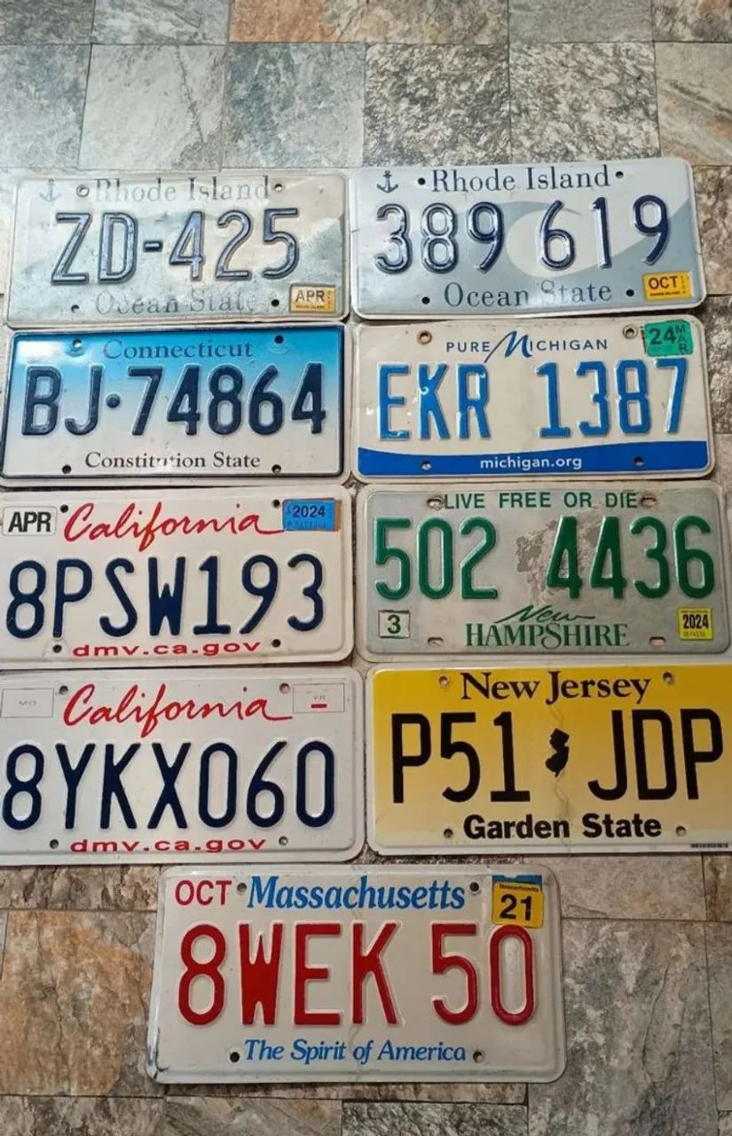 Placa Estados Unidos Americana Carros