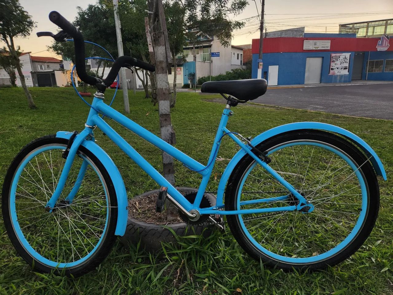 Bicicleta aro 26 linda azul bebê 