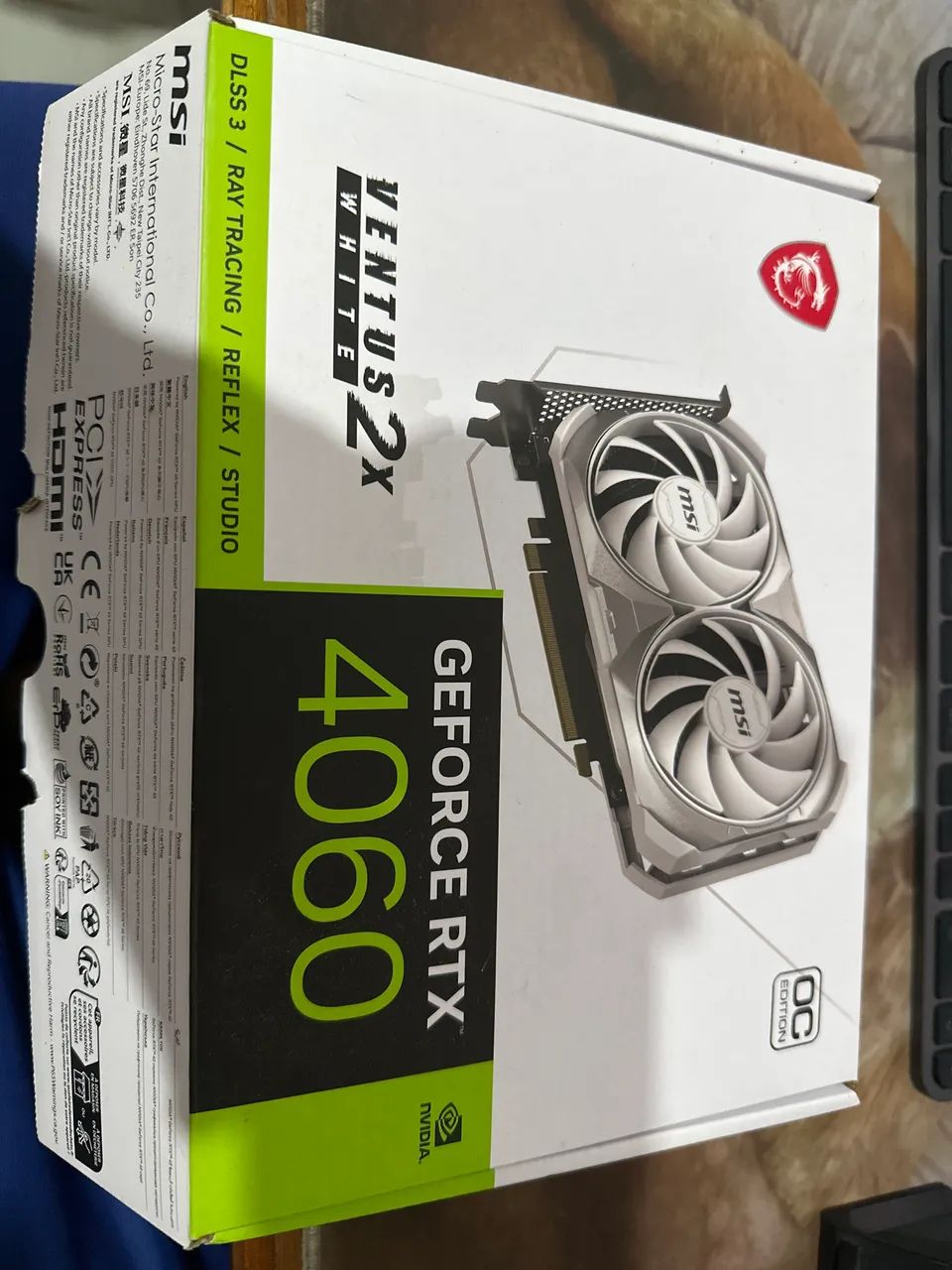 Caixa de Rtx 4060 8gb ventus x2 Msi