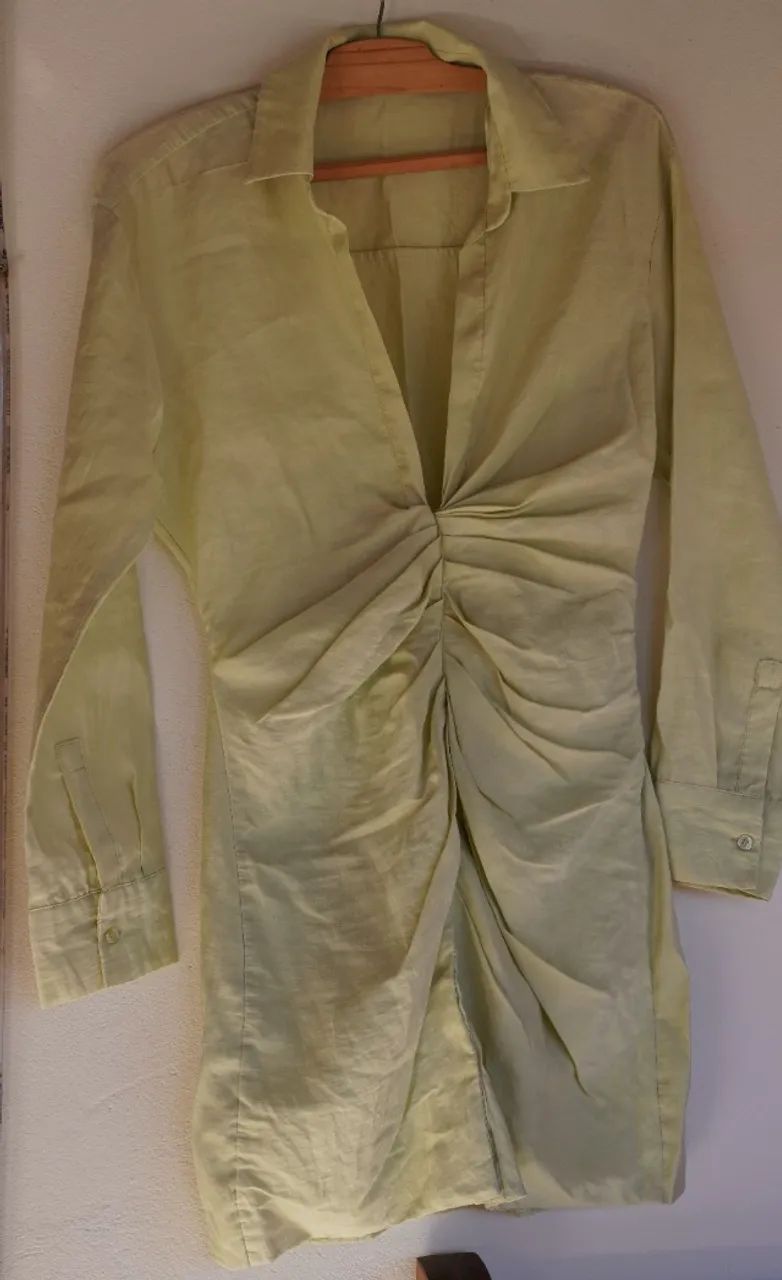 vestido chemise zara verde p - Foto 2