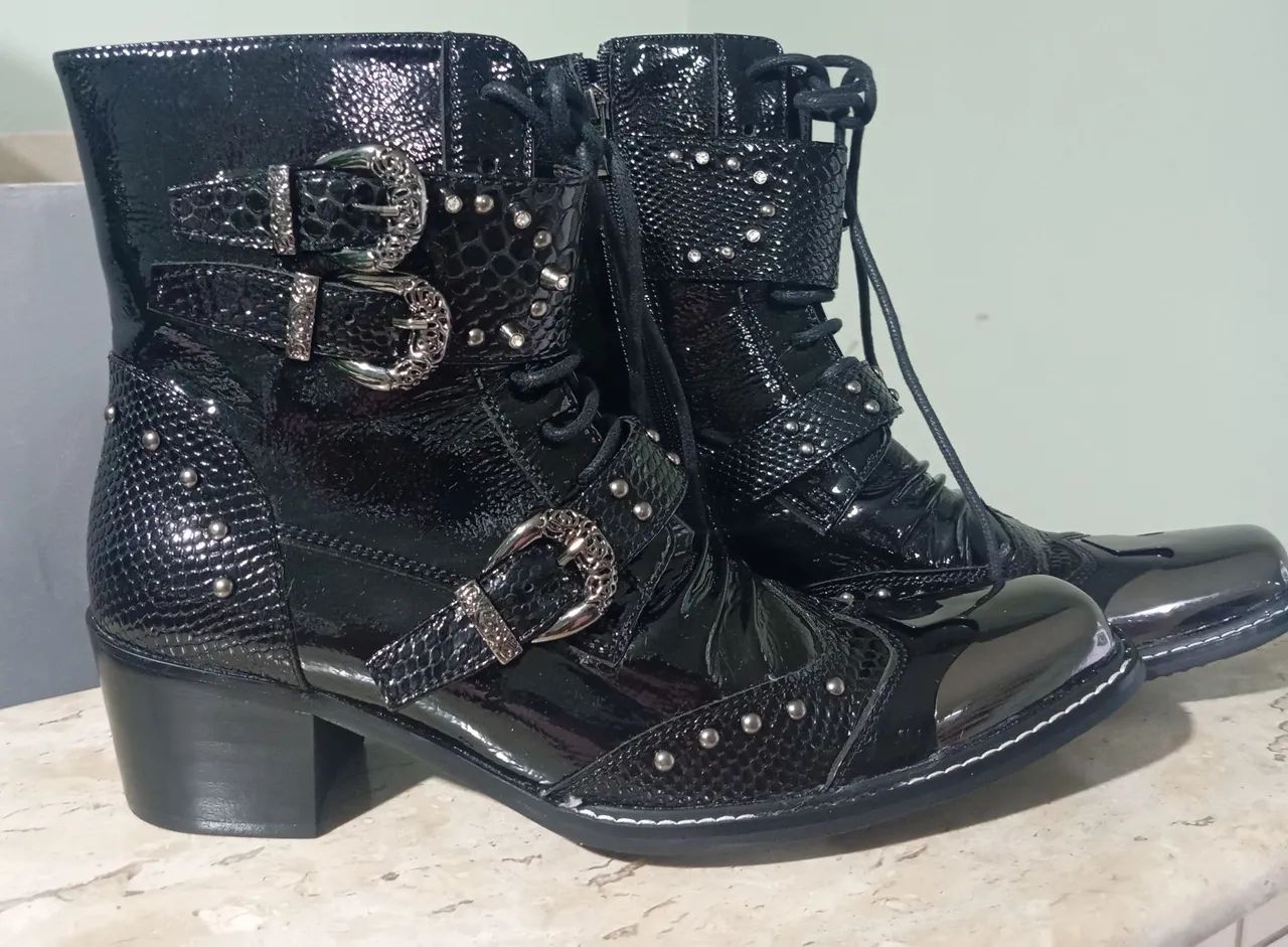Bota masculina estilo rock/pank - Foto 3