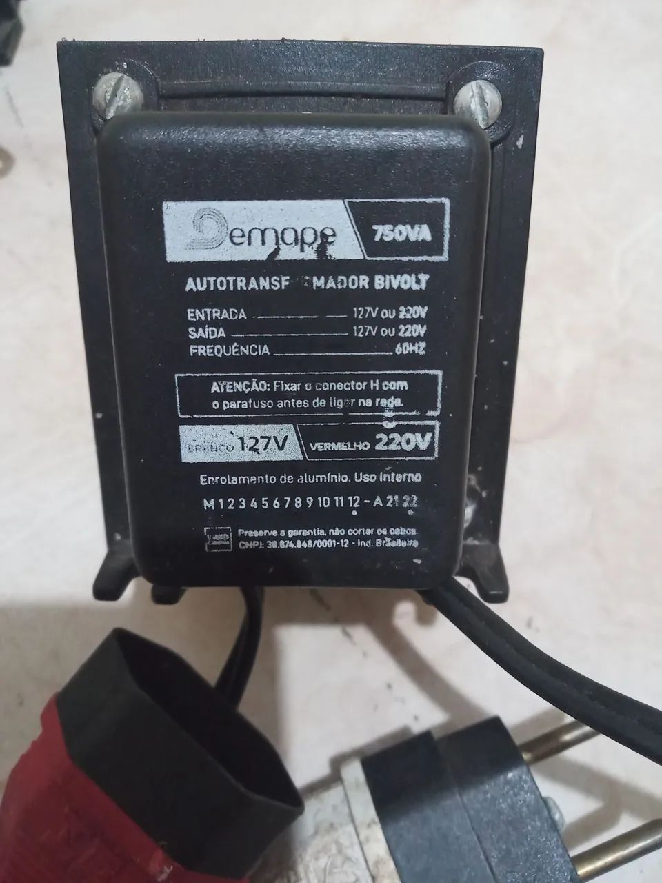 Autotransformador demape bivolt 750v 