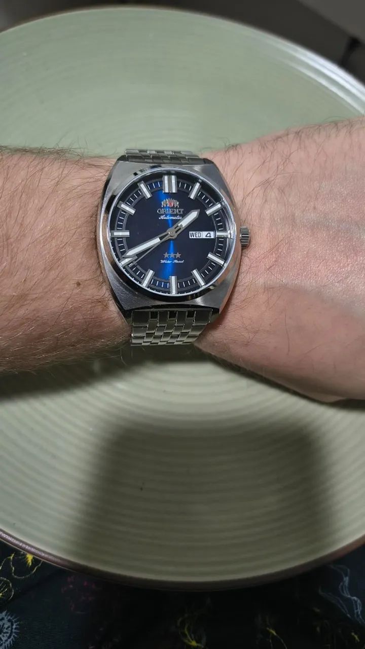 Relógio Orient Automático 3 Estrelas Yn6ss021d1sx - Azul - Foto 5