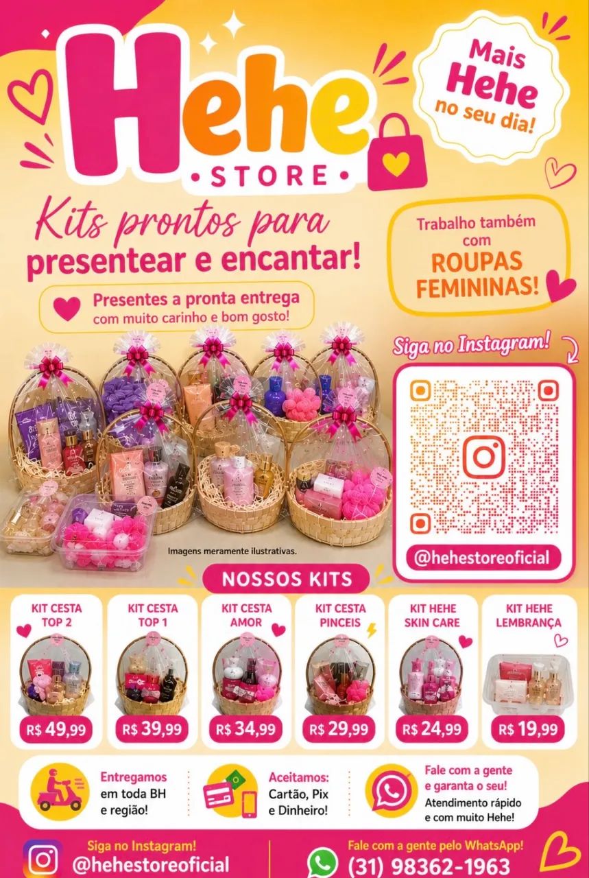 Kits Presente pronto de cosméticos a partir de R$ 19,99 + Moda Feminina