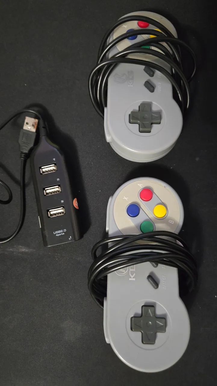 2 controle  Nintendo via USB + HUB