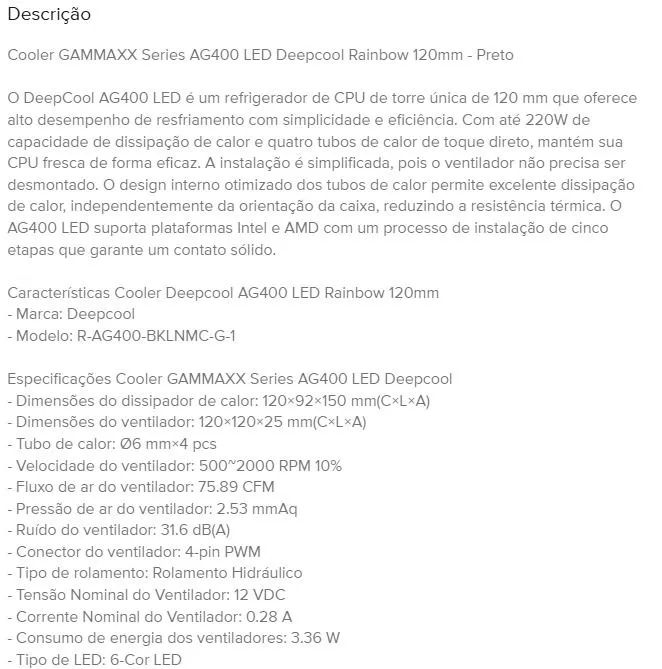 Air Cooler GAMMAXX Deepcool AG400 LED - Foto 3