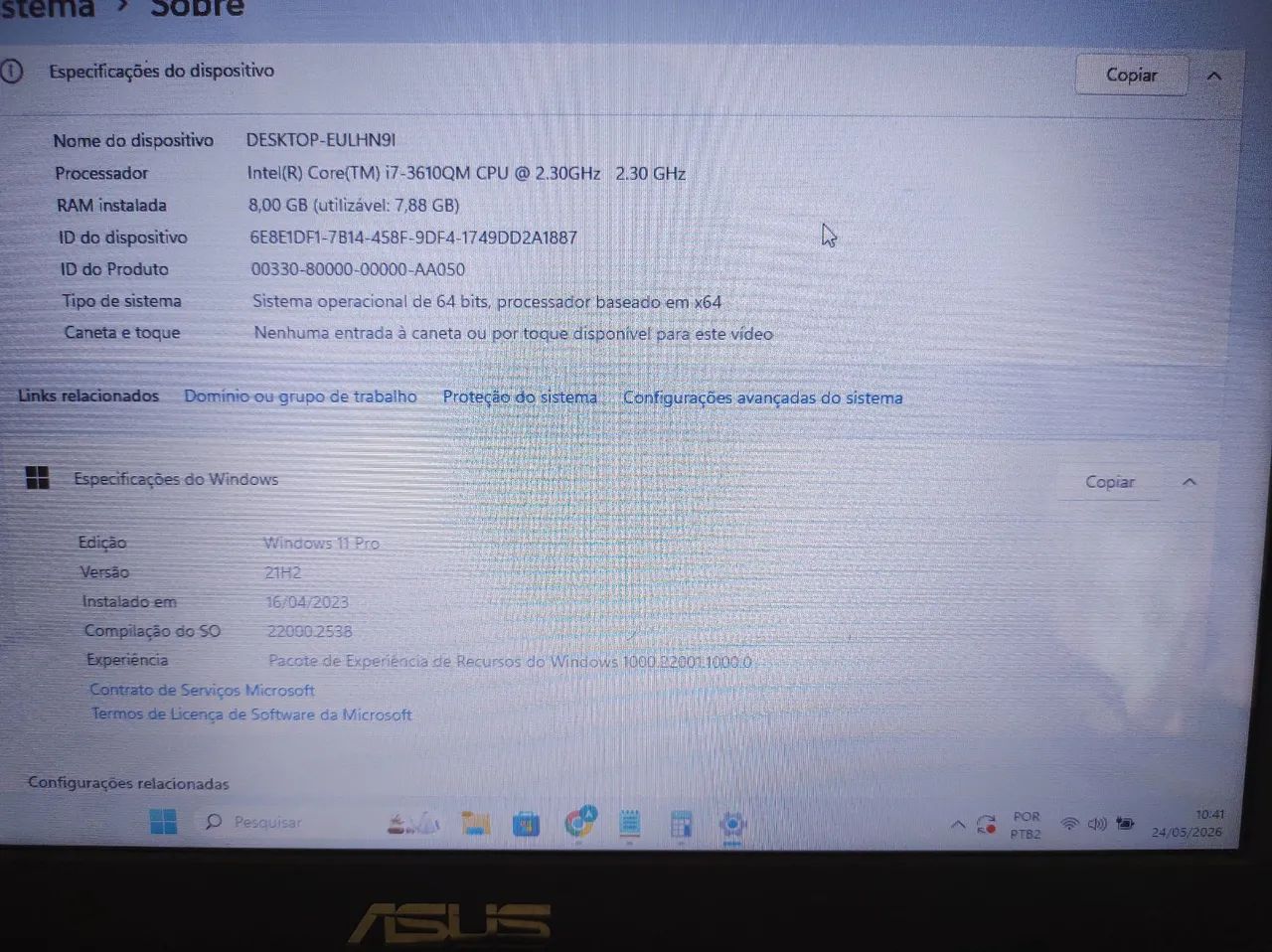 Notebook Asus Core i7 3ª geração, SSD 512gb, 8gb RAM - Foto 4