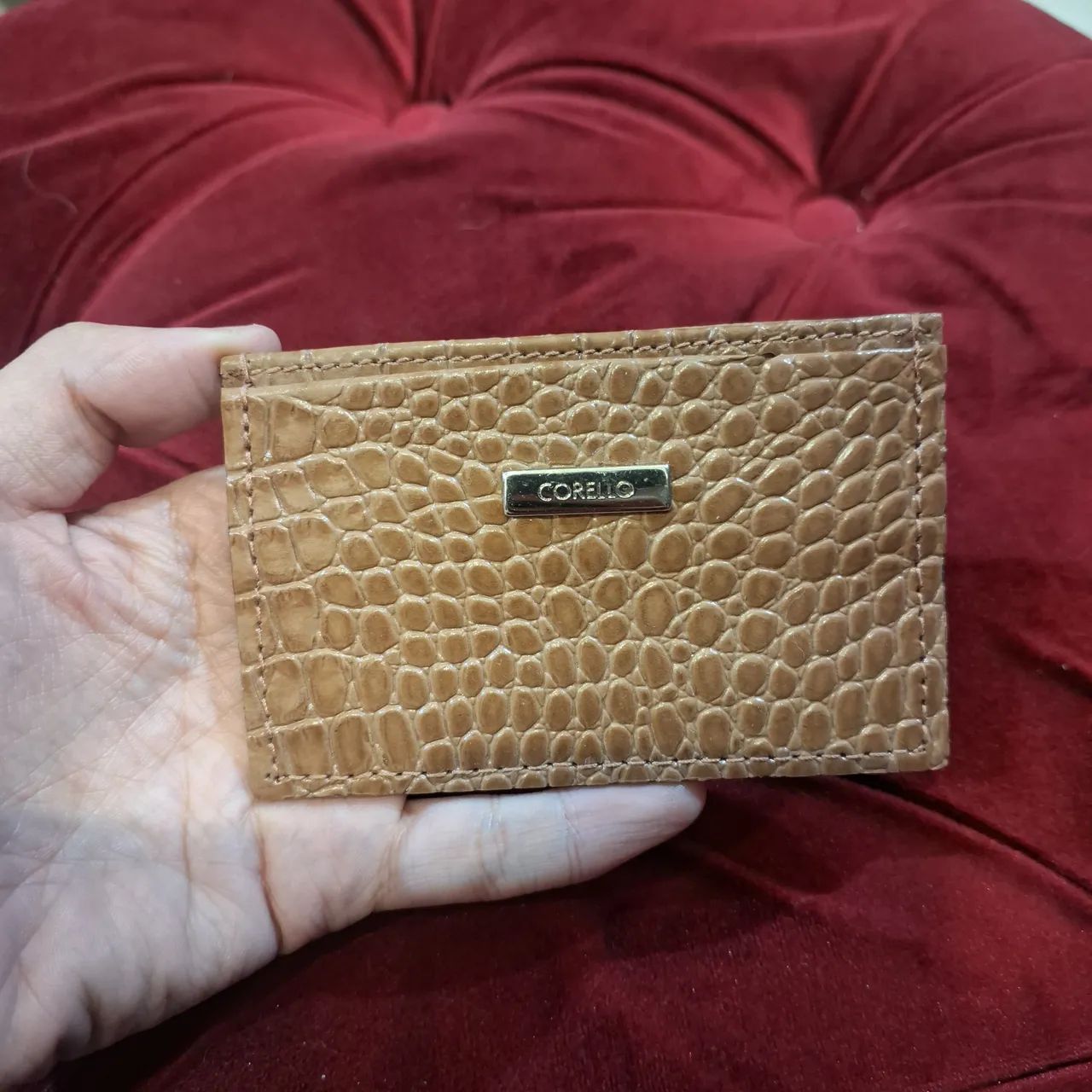 Porta Cartão Corello Croco Caramelo