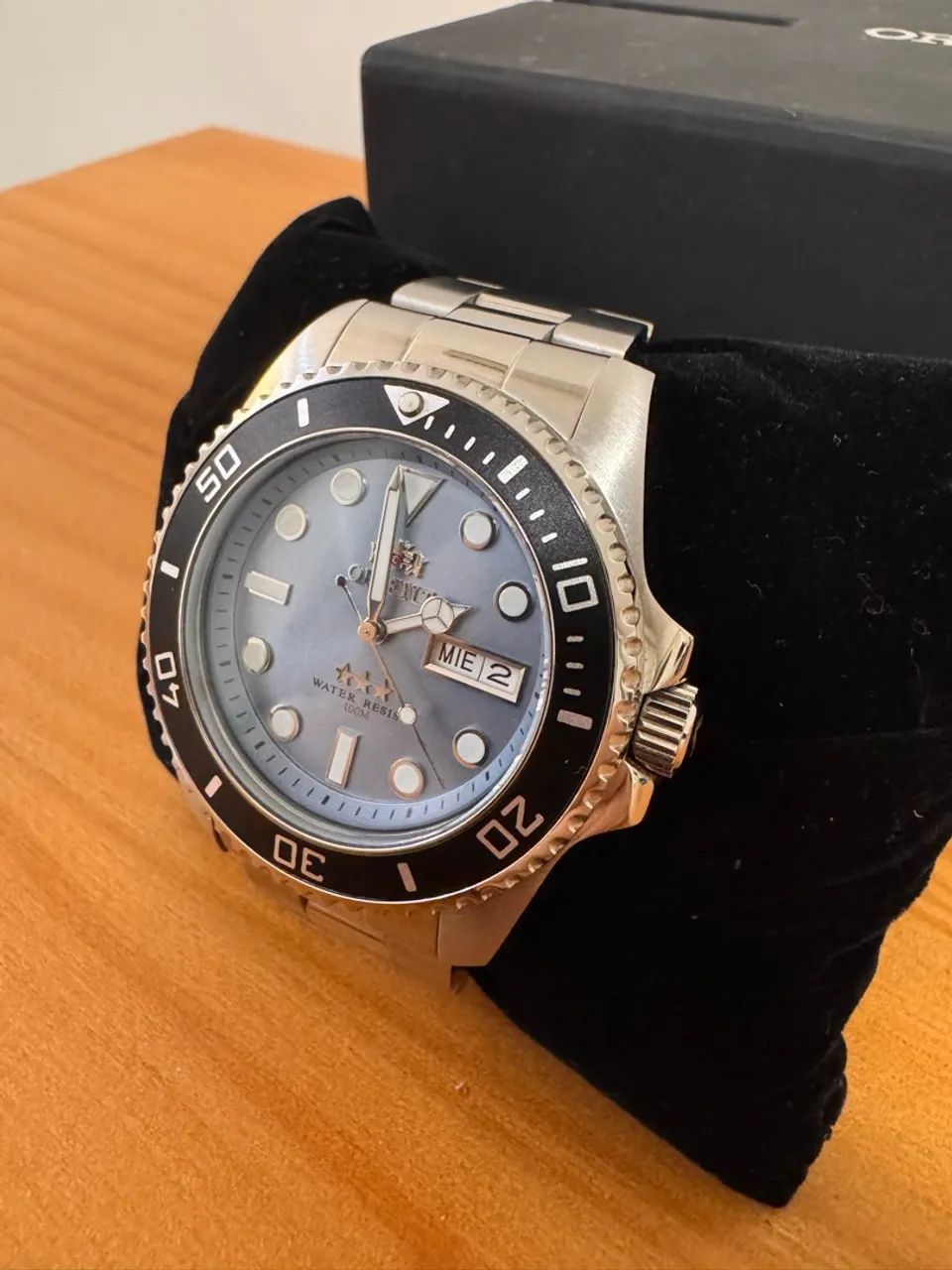 Relógio Orient 3 Estrelas Automático Azul - 42 mm - Original - Foto 5