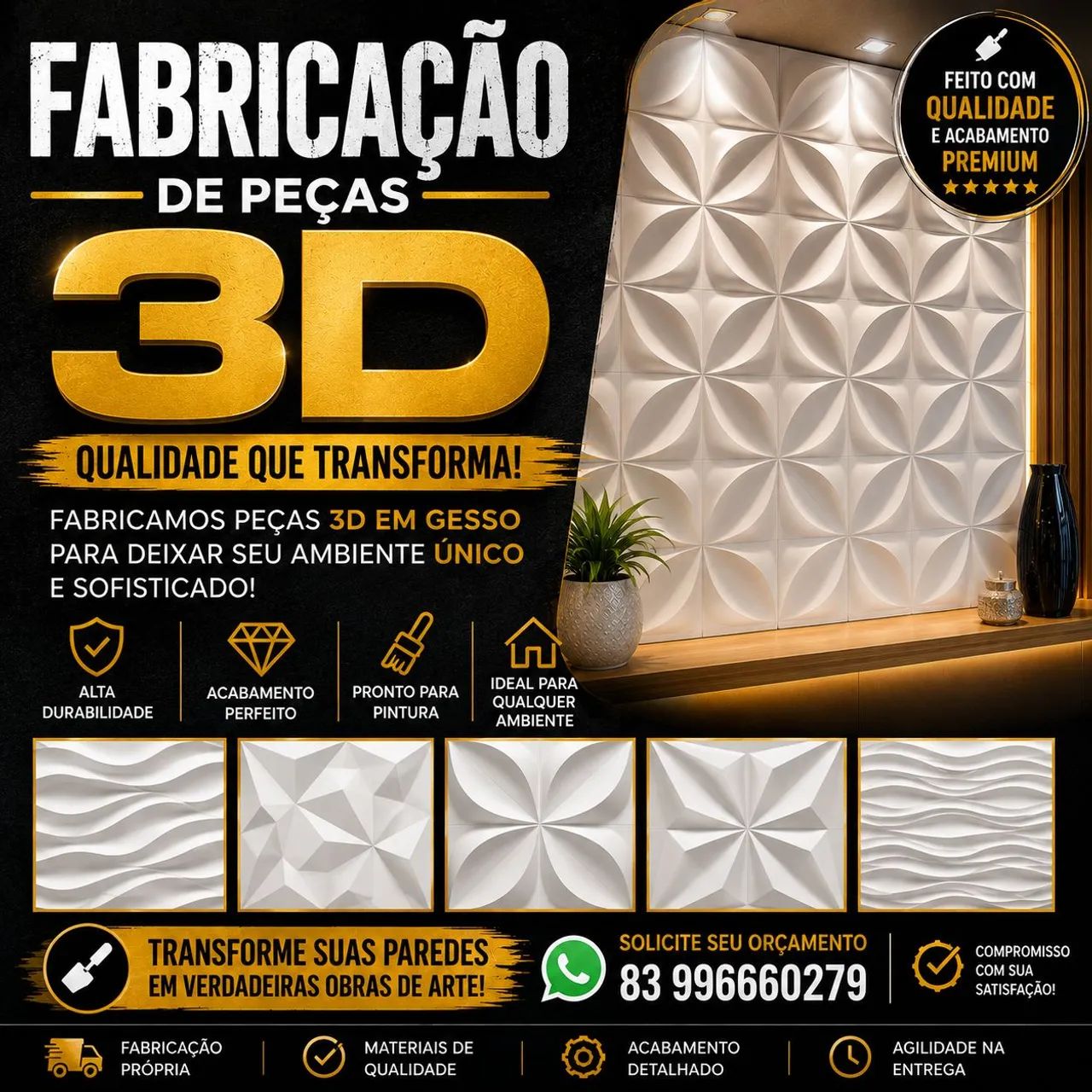 ? PLACAS 3D EM GESSO
