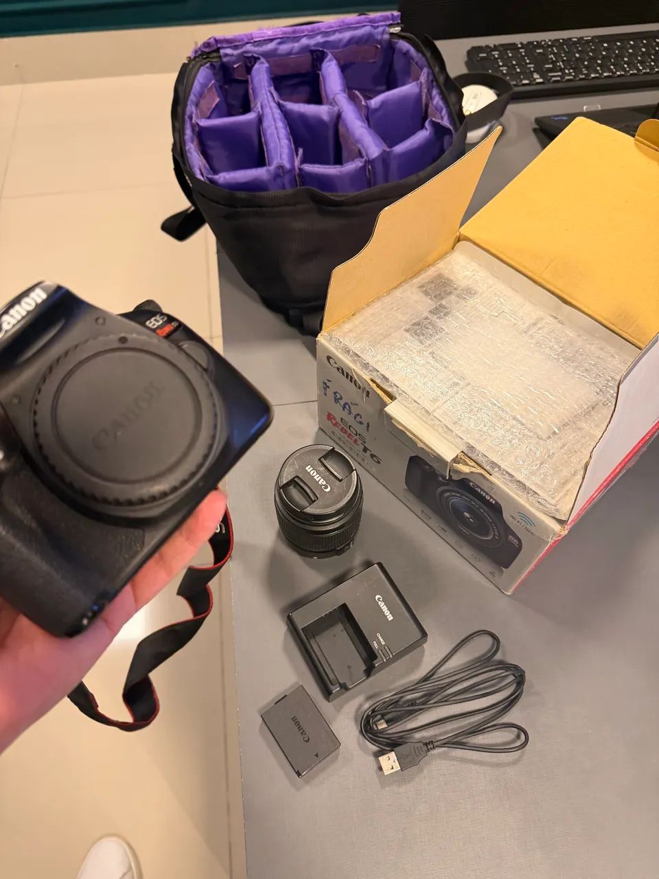 Kit completo Cânon T6 + mochila de transporte  - Foto 2