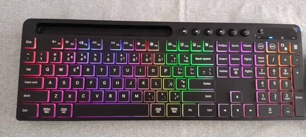 Kit Teclado e Mouse sem fio recarregável e com led