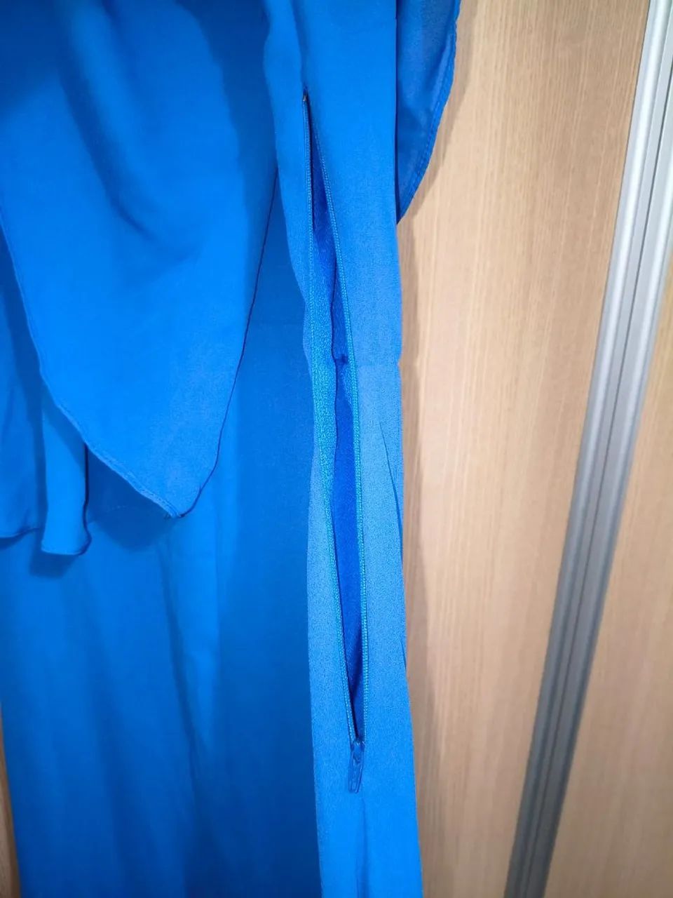 Vestido azul crepe de seda Tam.42 - Foto 4