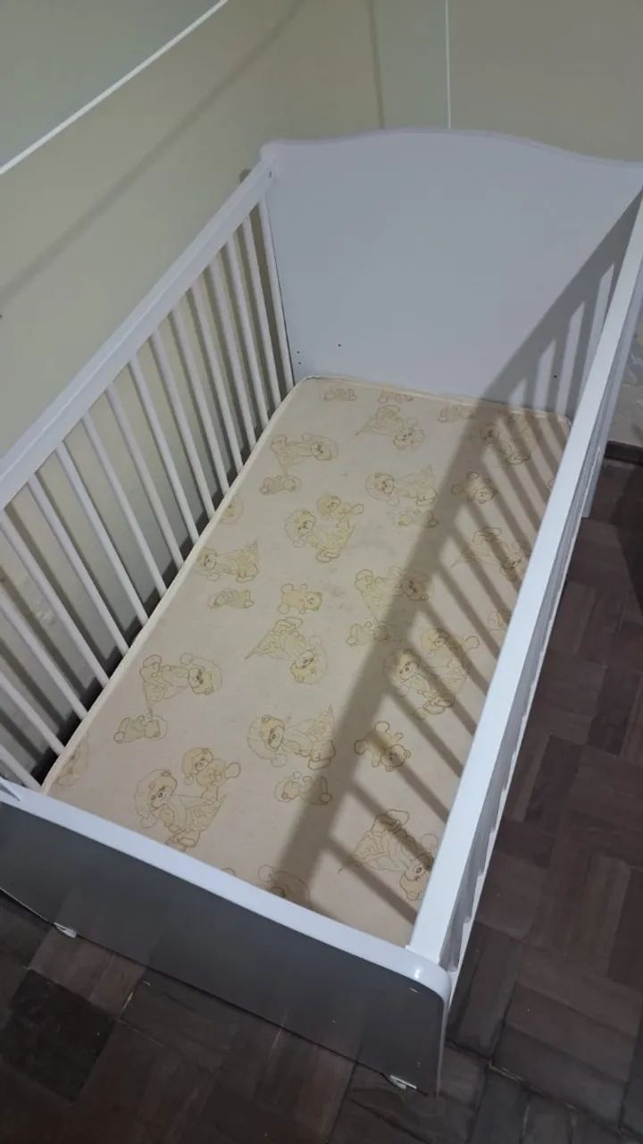 Berço Infantil com Rodinha e Colchão  - Foto 4