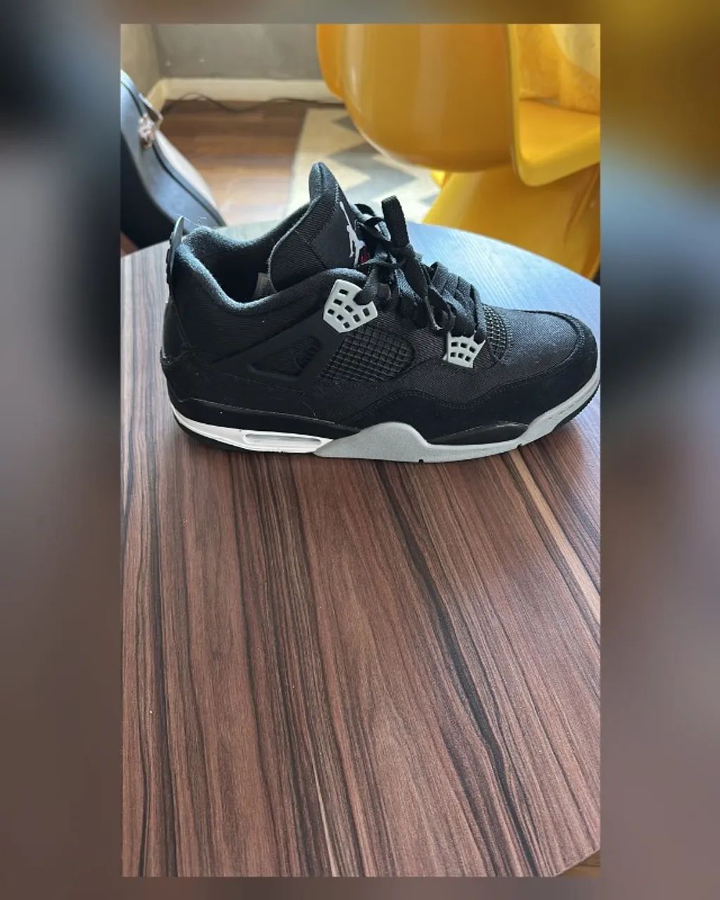 AIR JORDAN 4 BLACK CANVAS - Foto 4