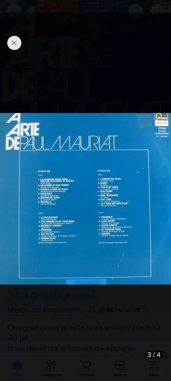 LP A Arte de Paul Mauriat - Foto 2