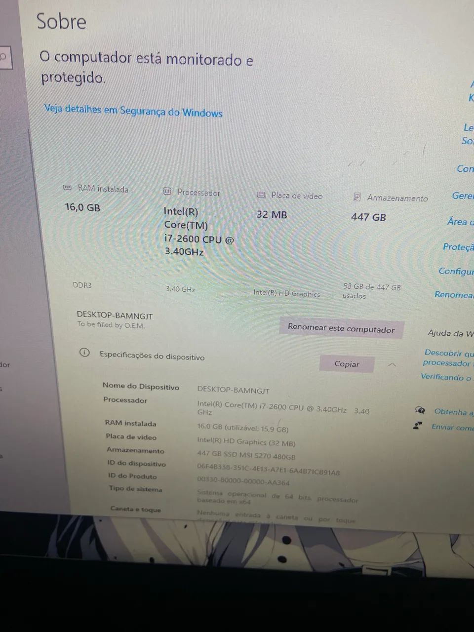 PC completo para trabalho, estudos e jogos básicos, como Roblox e Minecraft.