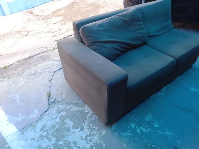 Sofa marrom usado em bom estado - Foto 5