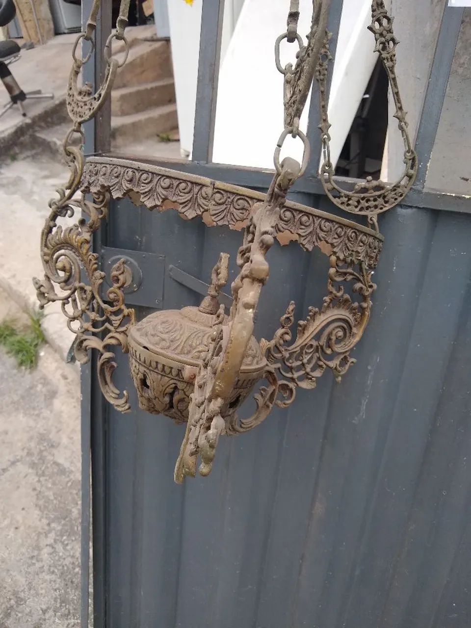 Lustre Bronze Maciço Antigus  - Foto 4