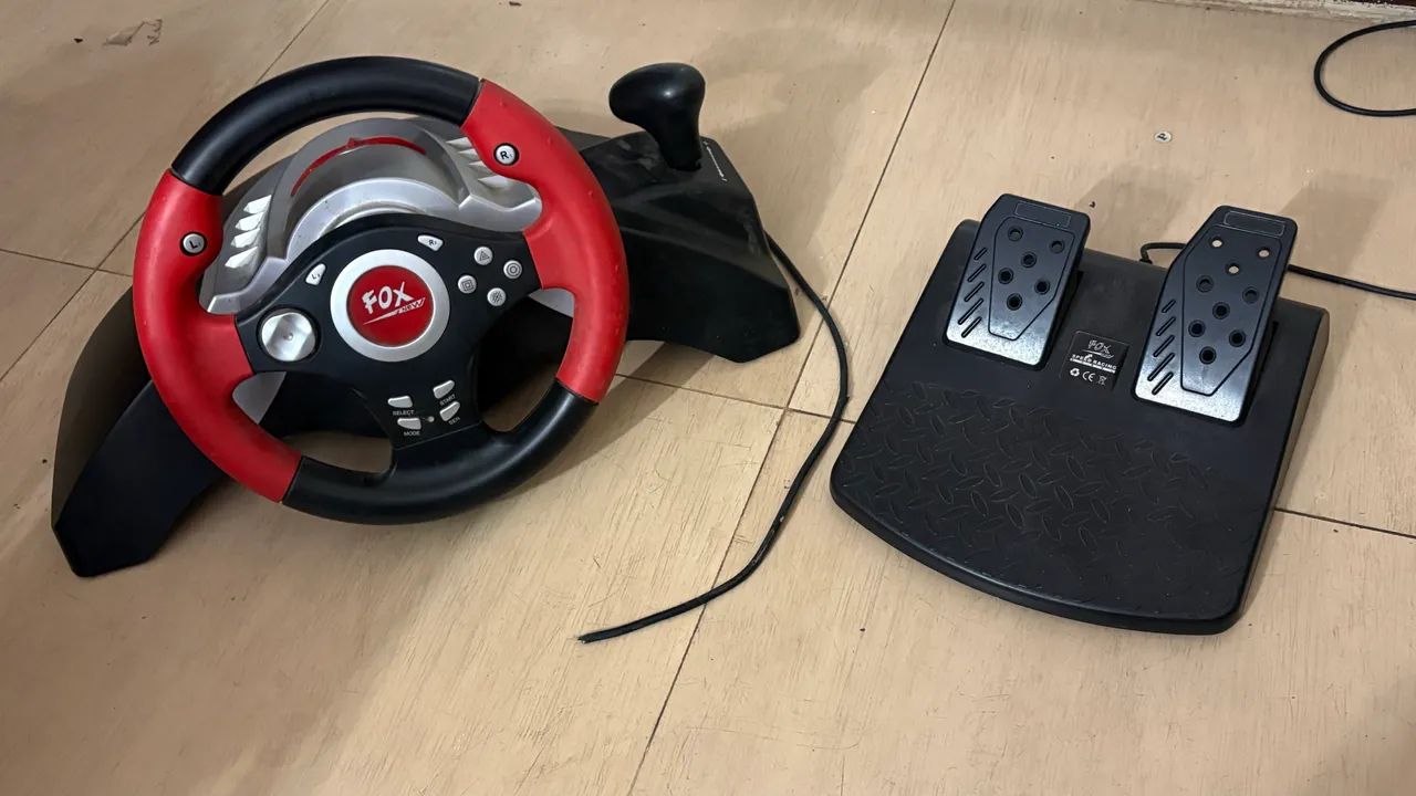 Voltante ps2 com pedal 