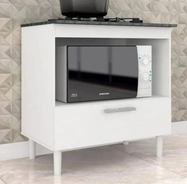 Balcão Mila p/ Cooktop e Forno 1G 4 ou 5 Bocas - Nova - Fazemos Entrega