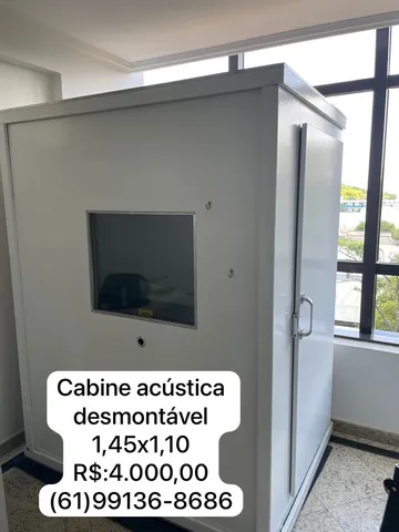 Cabine acústica para tradução simultânea 1,90 X 1,90 X 2,00 (L x C