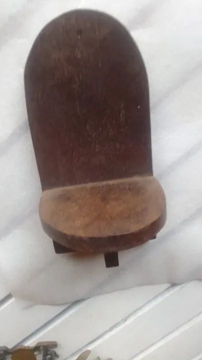 Arte Sacra Mineira - Antiga Peanha oratório em madeira rústica natural *Descrição - Foto 3