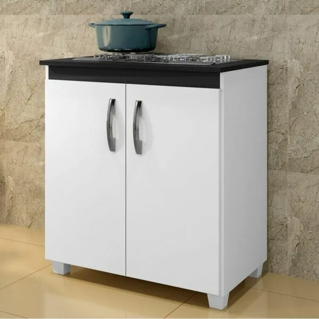 Balcao Cooktop Fox Master 4Bcs c Tampo Branco Arte Moveis<br><br>