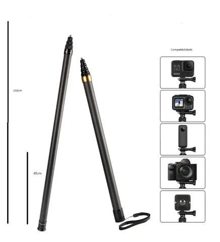 Gopro Hero 12 Black Câmera de Ação, Extra Bastão de Selfie Carbono até 290cm, Novo - Foto 5