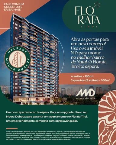 Permuta Moura Dubeux no Florata Tirol - Aptos com 100m2 e 150m2 Oportunidade 