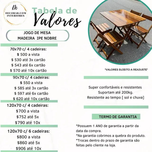 Jogo de mesas dr ype maciça, ? 31 33545975 ou WhatsApp *