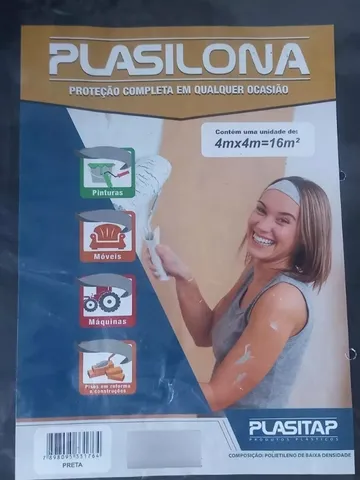 Lote com 10 Lonas Plásticas Preta 4x4 Metros Plasitap Novas