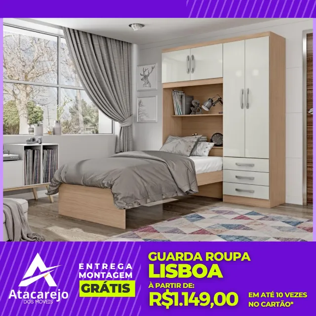 Guarda Roupa Solteiro Entrega e Montagem Gratis