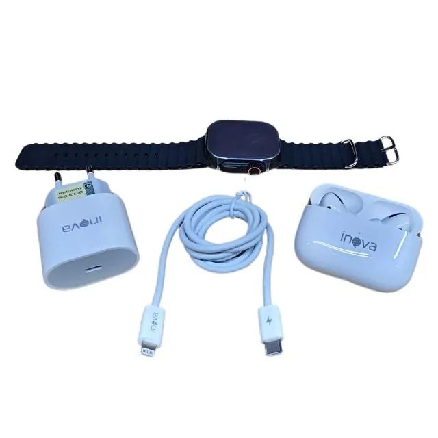 KIT - RELÓGIO INTELIGENTE S26 ULTRA MAX, CARREGADOR IP + FONE DE OUVIDO SEM FIO TWS - WFCC - Foto 2