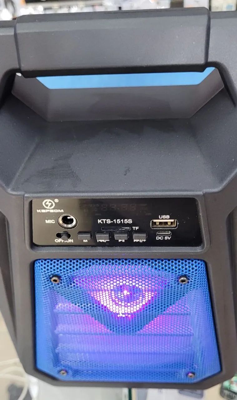 Super Caixa de som potente amplificada com microfone Bluetooth Rádio Pendrive karaokê  - Foto 2