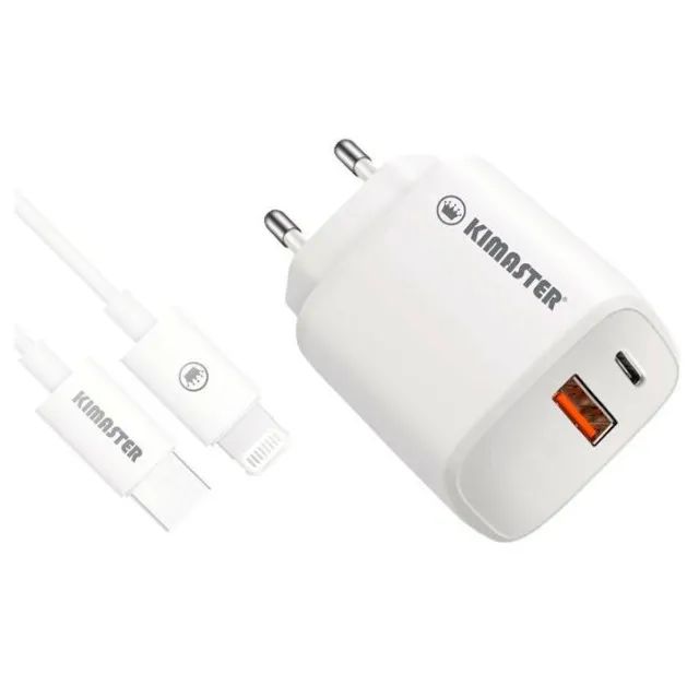 Kit Carregador + Usb-c / Cabo P/ iPhone Turbo Pd 20w Qc 18w