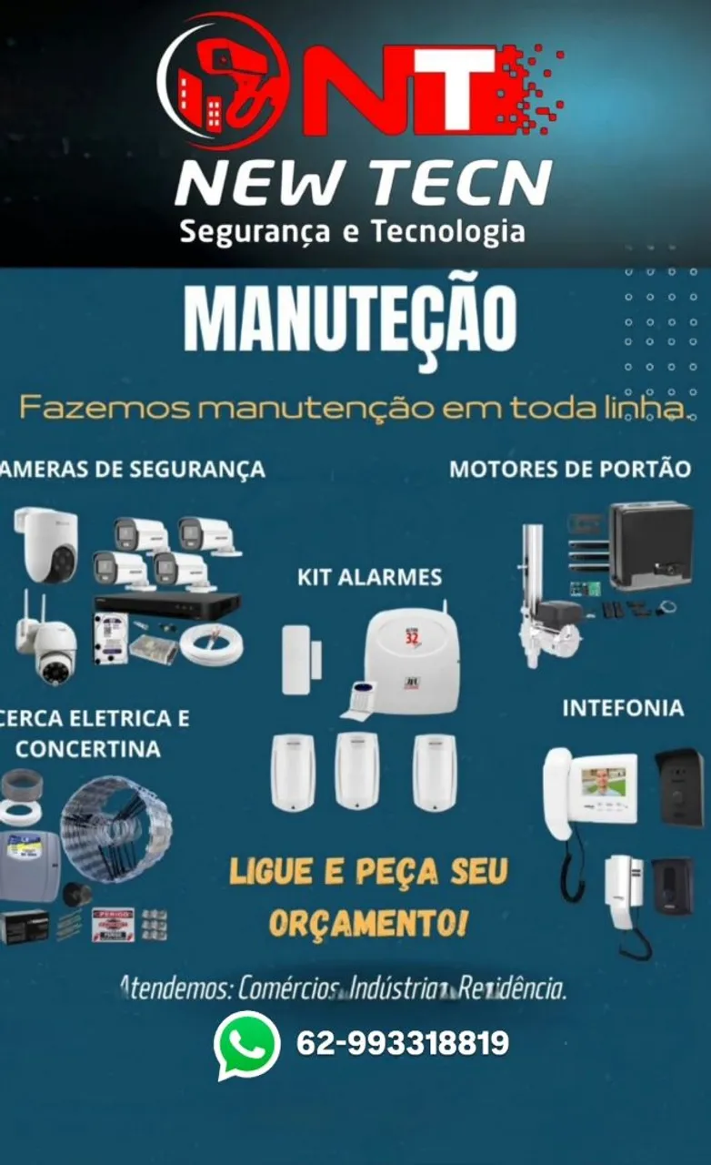 Manutenção de Câmeras de Segurança e Alarmes