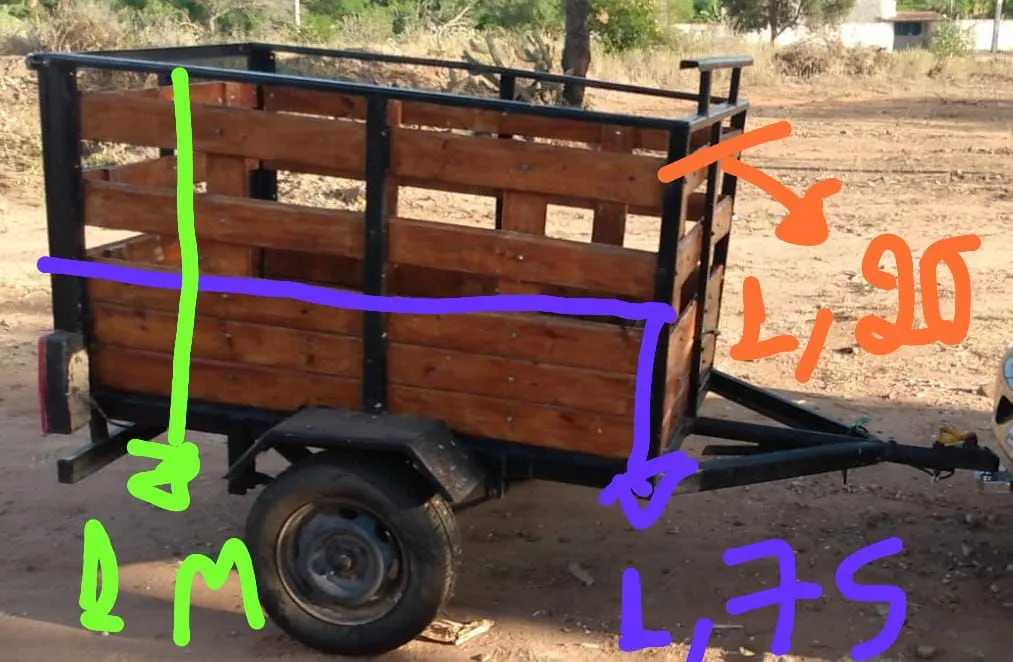 Carretinha para transporte - 1,20m x 1,75m