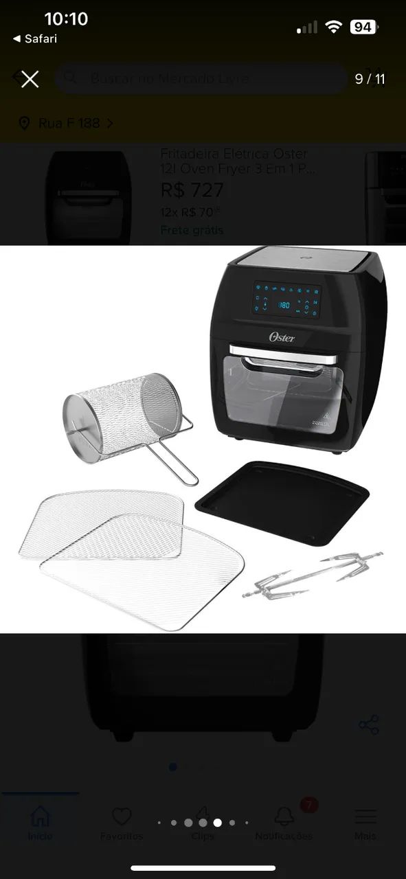 Fritadeira  Oster  Fryer Digital 12 l   1800w  Preta 110v  - Foto 5