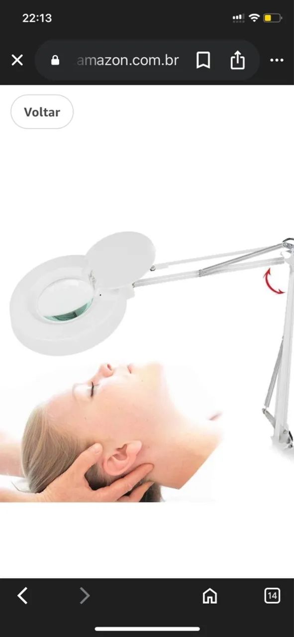 Lupa de Mesa com LED para Estética e Cuidados com a Pele