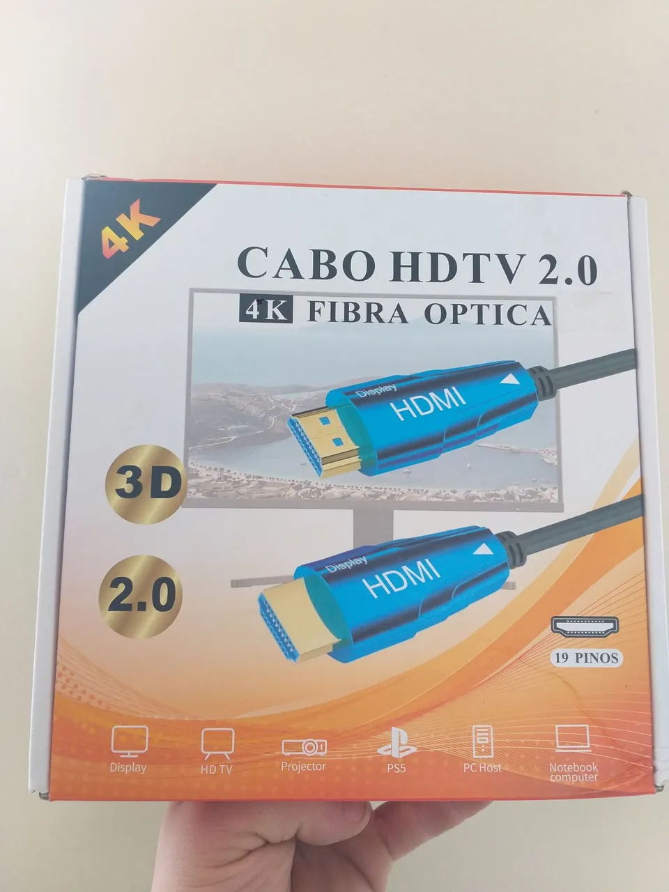 Cabo HDMI HDTV 2.0 4K Fibra Óptica