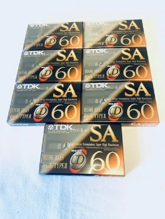 Coleção de 7 Fitas Cassete TDK SA 60 Minutos Originais Lacradas Raridade