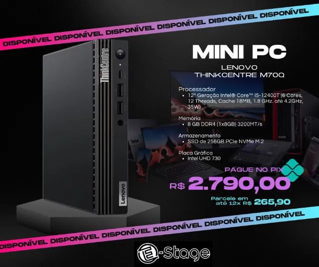 Lenovo ThinkCentre M70q 10世代 i5 16GB ThinkCentre M70q: Desempenho Compacto | 13FG0001BO | Lenovo Brasil