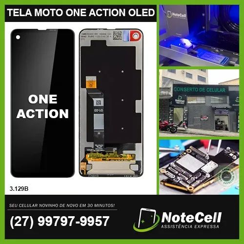 Tela Display Para Moto One Action Original Oled 3.129B - Instalação Expressa